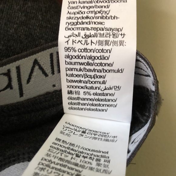 Calvin Klein padded dark grey triangle bralette/sports bra racer back - Picture 3 of 8